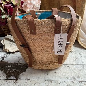 XIX-Palms Backpack or top handle purse Straw Purse